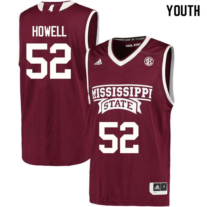 Youth #52 Bailey Howell Mississippi State Bulldogs College Basketball Jerseys Sale-Maroon